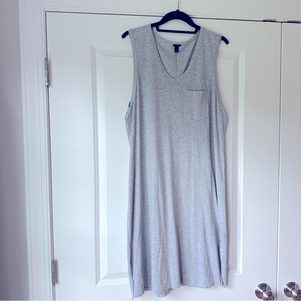 J.Crew Sleeveless Gray Cotton Dress or cover-up, Size L-XL